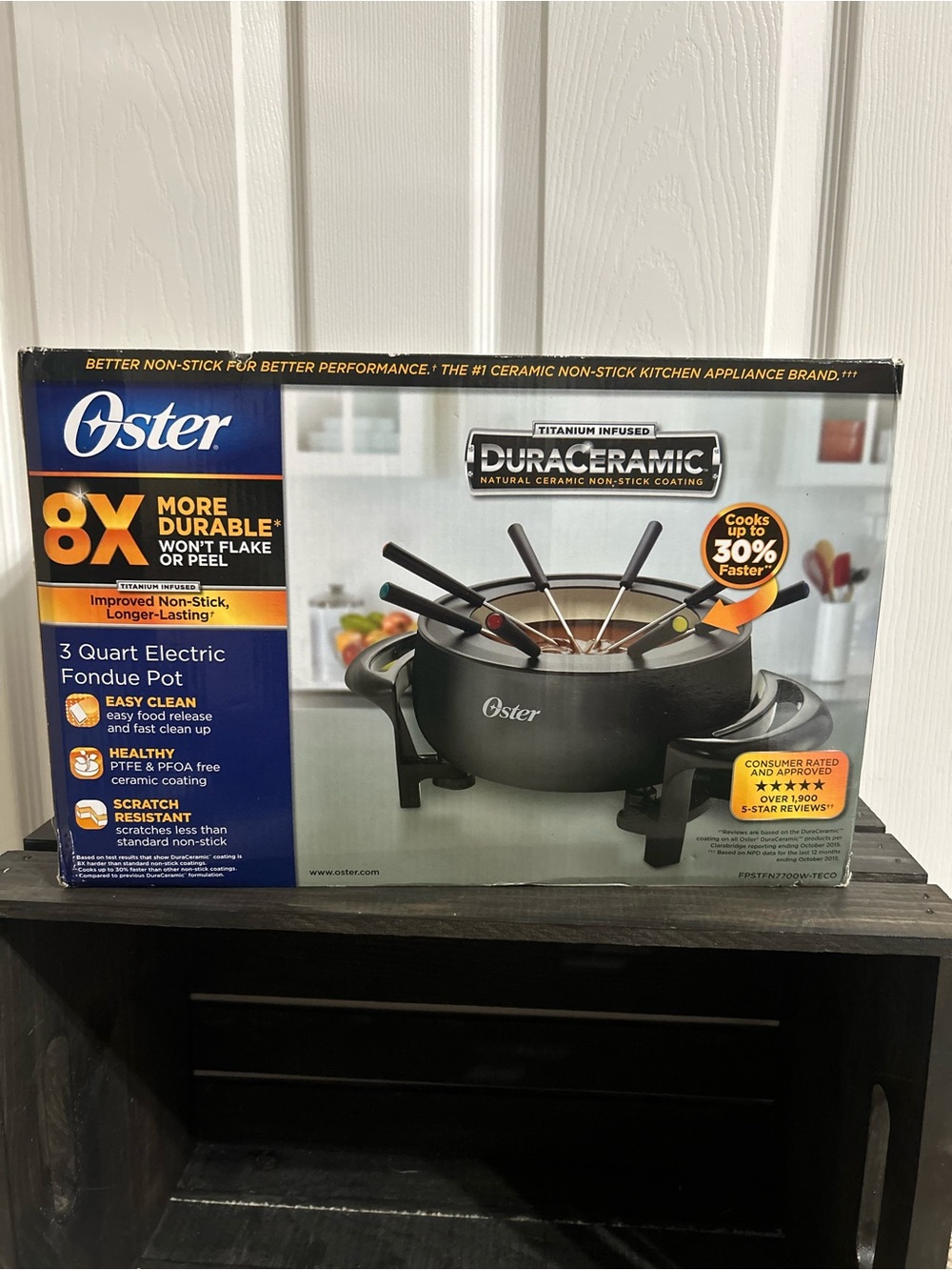 Oster Black 3-Quart Electric Fondue Pot with DuraCeramic Nonstick NIB